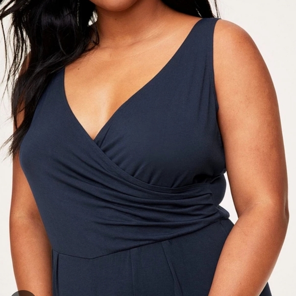 Adore Me Navy Blue Super Soft Stretch Jumpsuit Romper PJ Pajama Loungewear 0X - Picture 2 of 8